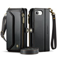 Puzdro CASEME pre iPhone16e, RFID Leather Wallet, s popruhom cez rameno, čierne