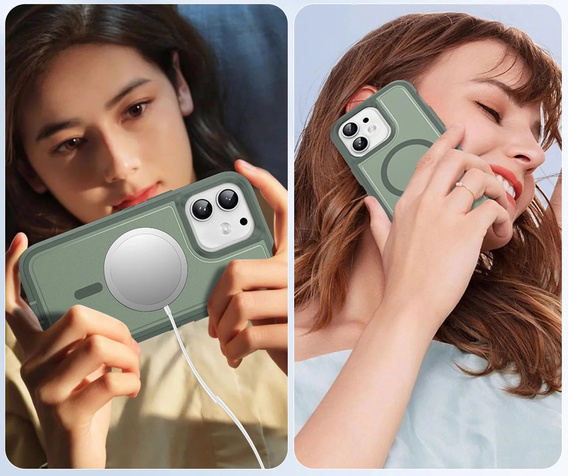 Puzdro s rámom pre iPhone 11, pre MagSafe, zelený