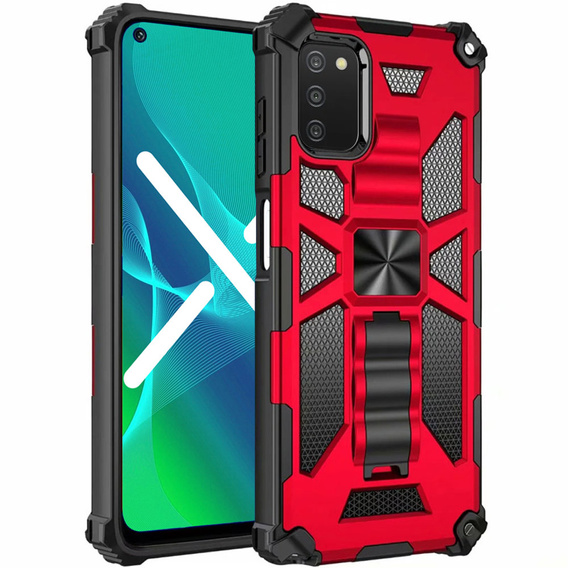 Obal na mobil pre Samsung Galaxy A03s, Armor Kickstand, červené