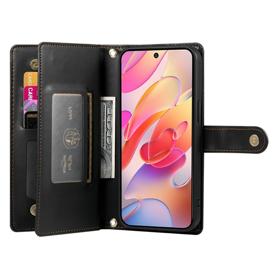 Klapkové puzdro pre Samsung Galaxy A56 5G, Wallet Zipper Pocket, čierne