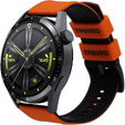 ERBORD Univerzálny silikónový remienok 22mm, Dual Color, oranžový / čierny / čierna pracka