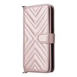 Puzdro s chlopňou pre Oppo Reno 13F 5G, Crossbody Leather Wallet, ružové