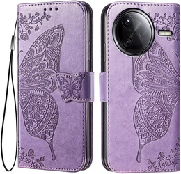 Klapkové puzdro pre Xiaomi Poco F7 Ultra, Butterfly, fialové