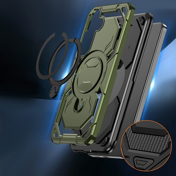 Magnetické puzdro s podstavcom pre Samsung Galaxy A57 5G, zelené