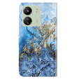 Klapkové puzdro pre Xiaomi Redmi 13C / Poco C65, Wallet, Marble modré