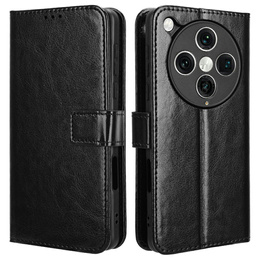 Klapkové puzdro pre Oppo Find X8 Pro, Crazy Horse Wallet, čierne