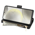 Puzdro s chlopňou pre Samsung Galaxy S25 Edge, Rhombus Crossbody Leather, čierne