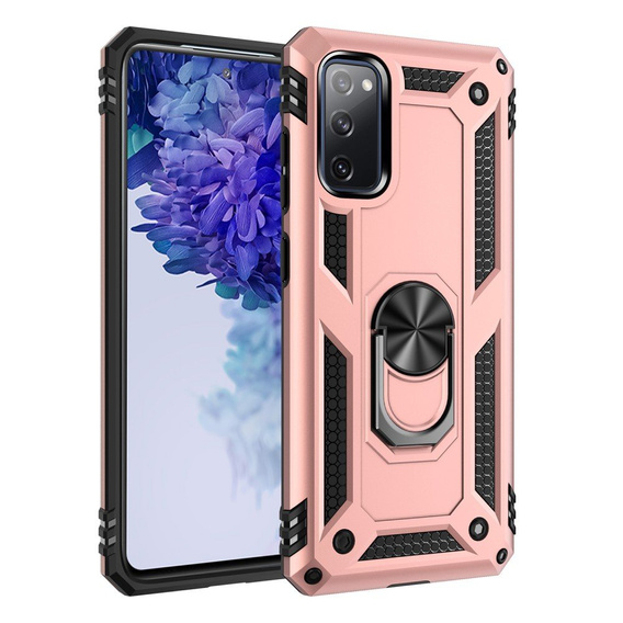 Pancierované obal na mobil pre Samsung Galaxy S20 FE, Nox Case Ring, ružové rose gold