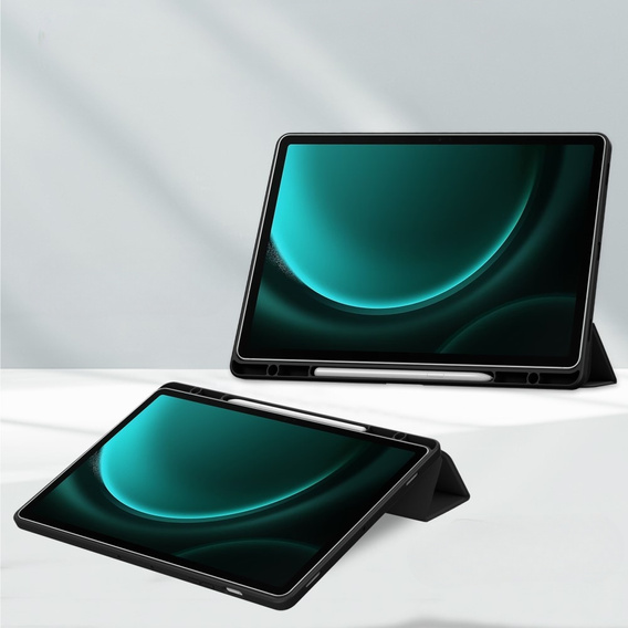 Puzdro pre Samsung Galaxy Tab S9 FE+ Plus, Smartcase Hybrid, so slotom na stylus, čierne
