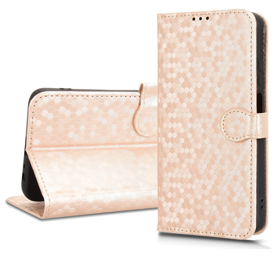 Flipové puzdro pre Motorola Moto G56 5G, Wallet Rhombus, zlaté