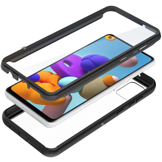 Puzdro pre Samsung Galaxy A21S, Shockproof, s fóliou, modré