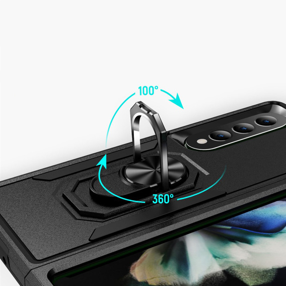 Pancierované obal na mobil pre do Samsung Galaxy Z Fold 4 5G, Nox Case Ring, čierne