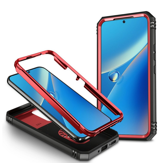 Obal na mobil pre Samsung Galaxy A54 5G, CamShield Slide, červené / čierne
