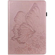 Obal na mobil pre Lenovo Tab M9, Wallet Pen Slot, butterflies, hnedé