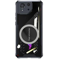 Puzdro pre ASUS ROG Phone 8 Pro, s magnetickým štítkom, transparentné / čierne