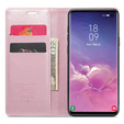 CASEME flipové puzdro pre Samsung Galaxy S10+ Plus, Waxy Textured, ružové