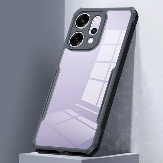 Puzdro pre Oppo Reno 14, vystužené, priehľadné s čiernymi stranami