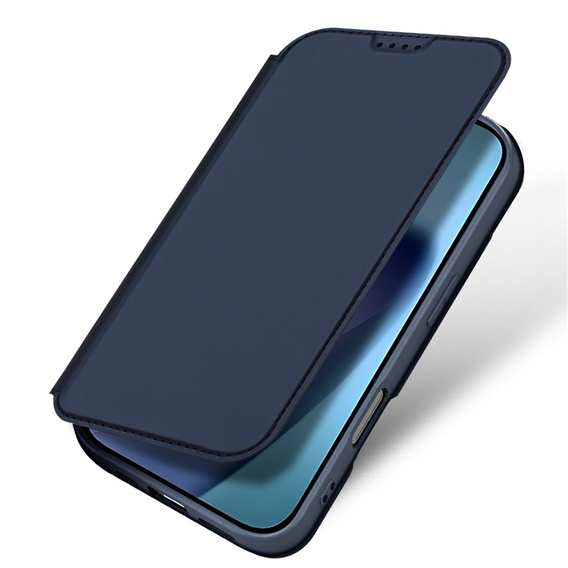 Puzdro Dux Ducis pre iPhone 17, Skin Pro, s chlopňou, s otvorom na kartu, tmavomodré