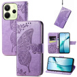 Klapkové puzdro pre Xiaomi Redmi Note 14 4G, Butterfly, fialové