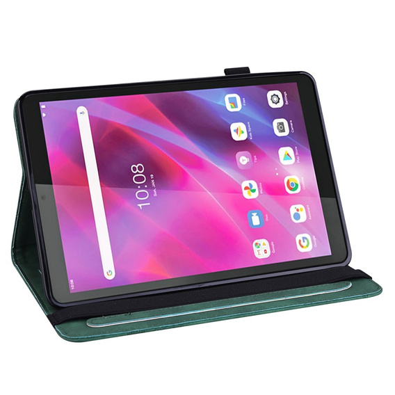 Puzdro s chlopňou pre Lenovo Tab M8 Gen 4 TB-300FU, flower, zelený