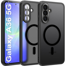 Puzdro pre Samsung Galaxy A36, pre MagSafe, ERBORD Matt Case, čierny + sklo na displej