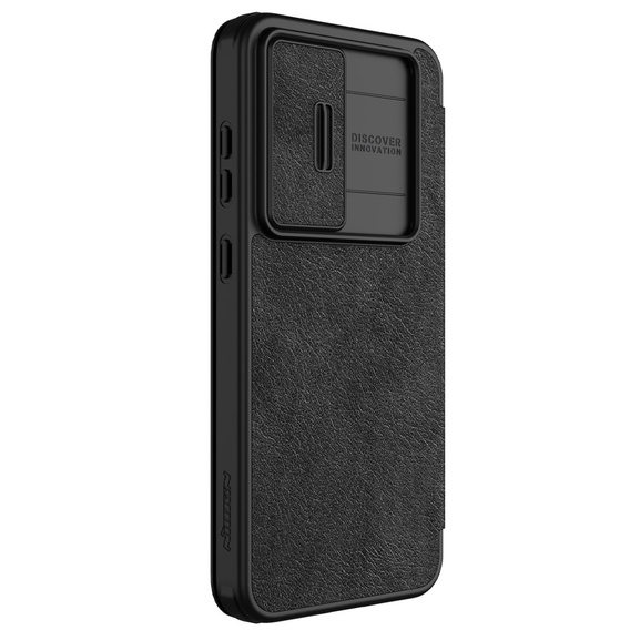 Flipové puzdro NILLKIN pre Samsung Galaxy S24 FE, CamShield Qin Pro, kožené, čierne