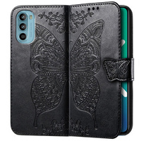 Klapkové puzdro pre Motorola Moto G52 / G82 5G, Butterfly, čierne