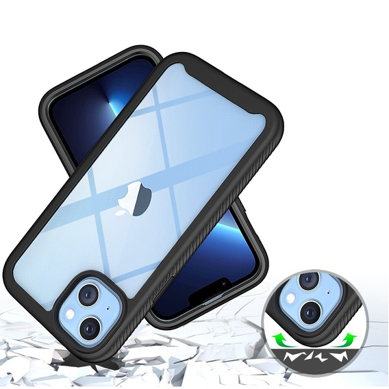 Puzdro pre iPhone 14, Shockproof, s fóliou, čierne