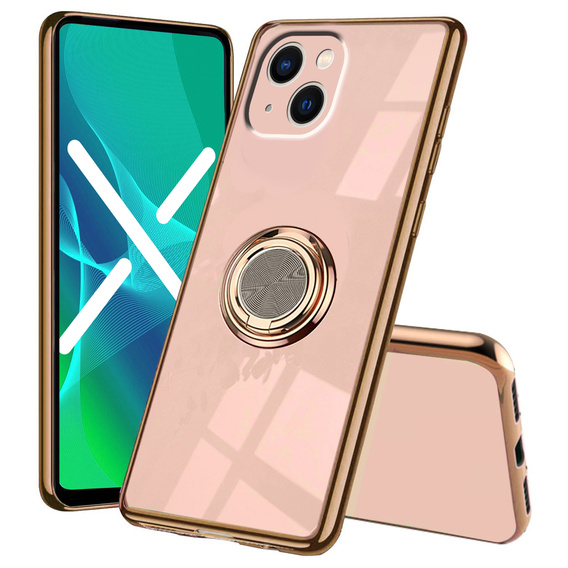 Obal na mobil pre iPhone 14, Electro Ring, svetlo ružové