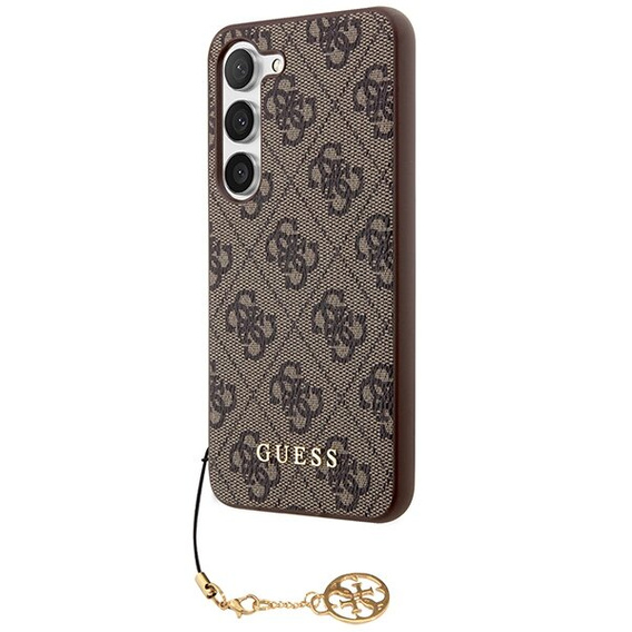 GUESS Obal na mobil pre Samsung Galaxy A55, 4G Charms Collection Hardcase, hnedé