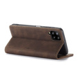 CASEME puzdro pre Samsung Galaxy A12 / M12 / A12 2021, Leather Wallet Case, káva