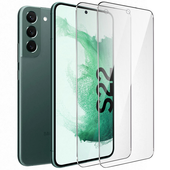2x tvrdené sklo pre Samsung Galaxy S22, ERBORD 9H Hard Glass na displeji