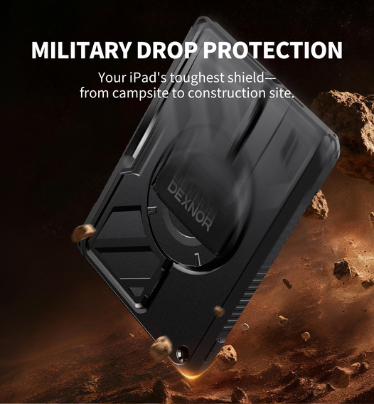 Puzdro Dexnor 360° s remienkom a držiakom na stylus pre iPad 10,2" 2021/2020/2019 (9./8./7. generácia)