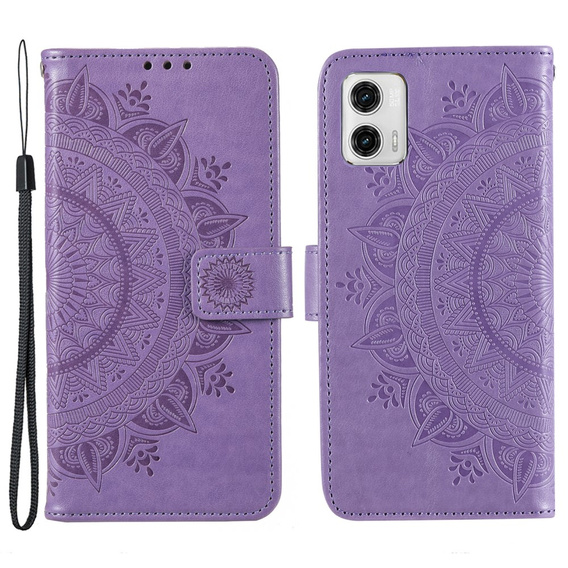 Klapkové puzdro pre Motorola Moto G73 5G, Mandala Flower, fialové