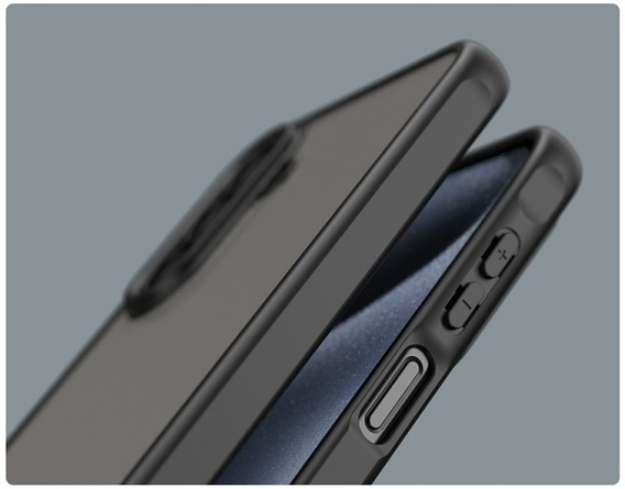 Matné puzdro pre Samsung Galaxy A17 5G, dymové s čiernymi stranami