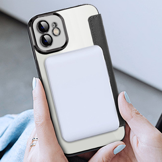 Klapkové puzdro pre iPhone 11, RFID Wallet MagSafe CamShield, čierne