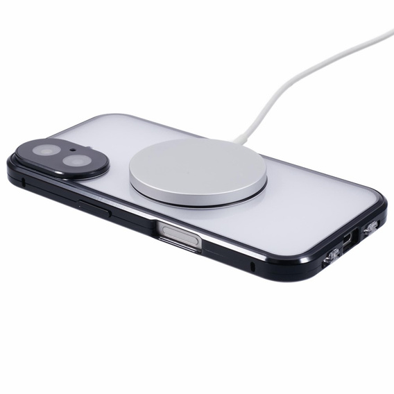Magnetické puzdro Dual Glass MagSafe pre iPhone 16, čierne