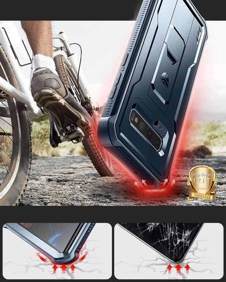 Obrnené puzdro pre Samsung Galaxy S10 Plus, Dexnor Full Body, modré