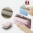Puzdro CASEME pre Samsung Galaxy A56 5G, RFID Leather Wallet, s popruhom cez rameno, ružové