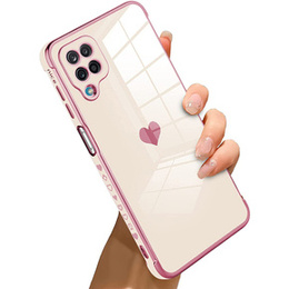 Obal na mobil pre Samsung Galaxy A12 / M12 / A12 2021, Electro heart, ružové rose gold