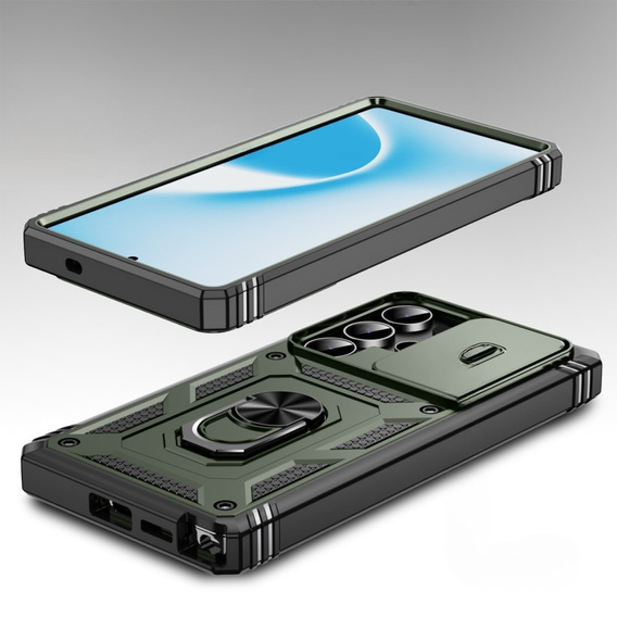 Puzdro pre Samsung Galaxy S25 Ultra, KickStand Camera Lens, tmavozelené