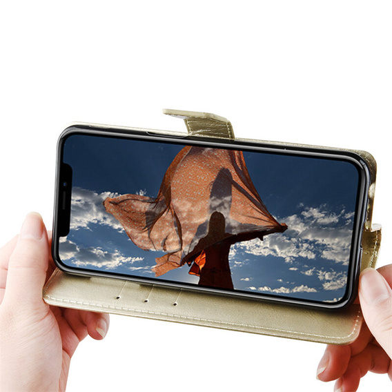 Klapkové puzdro pre Motorola Moto G85, Crazy Horse Wallet, zlaté