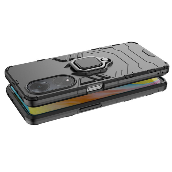 Obal na mobil pre Oppo A58 4G, Kickstand Ring, čierne