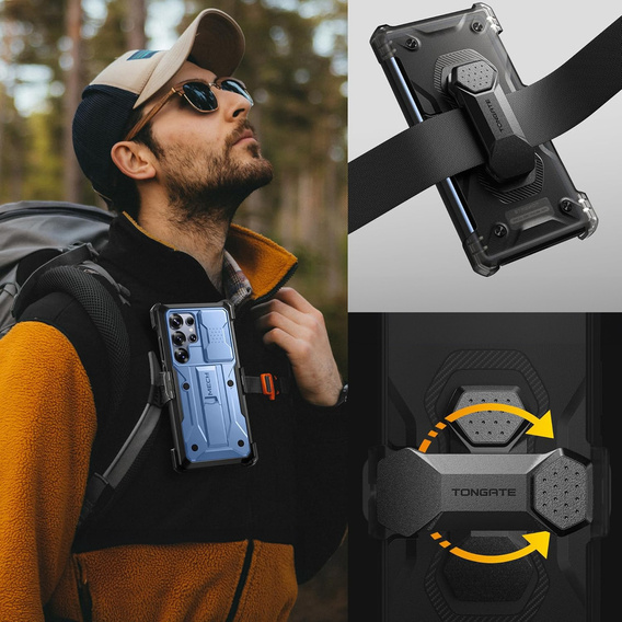 Odolné puzdro pre Samsung Galaxy S25 Ultra – Tongate MECH Series Clip, čierne