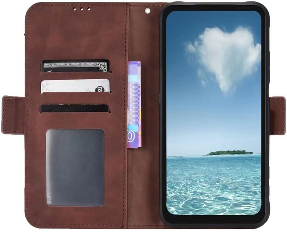 Klapkové puzdro pre Realme 12+ Plus 5G, Card Slot, hnedé