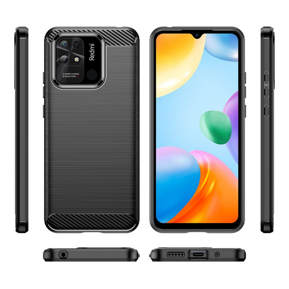 Obal na mobil pre Xiaomi Redmi 10C, Carbon, čierne