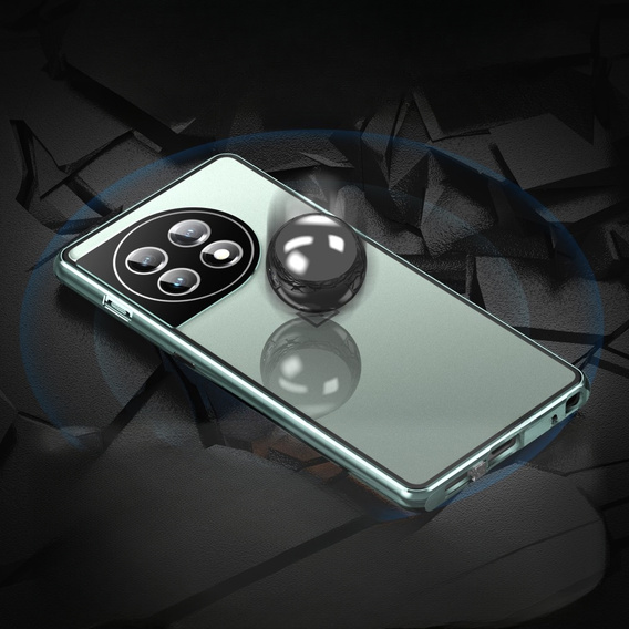 Puzdro pre OnePlus 11 5G, Magnetic Dual Glass, zelený