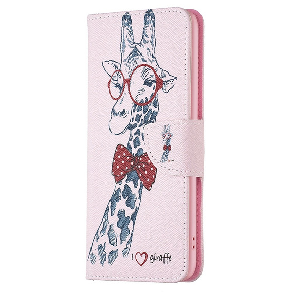 Klapkové puzdro pre OPPO A57 / A57s, Wallet, giraffe, ružové