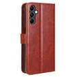 Klapkové puzdro pre Samsung Galaxy M34, Crazy Horse Wallet, hnedé