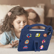 Detské puzdro pre iPad Air 10.9" 2022/2020 (5/4 gen.) / Pro 11" 2022/2021/2020 (4/3/2 gen.), Cute Patterns, so stojanom, tmavomodré